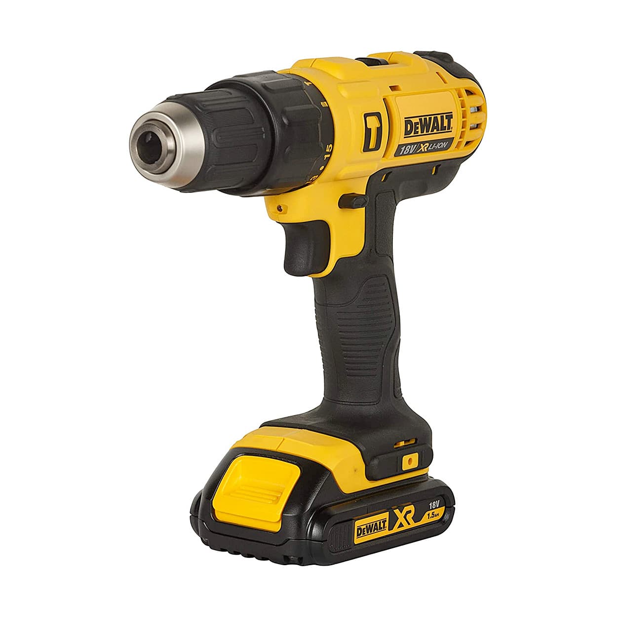 Dewalt 18V / 13 mm XR Lithium-Ion Cordless Hammer Drill/Driver with 2x1.5 Ah Batteries Included, DCD776S2-IN