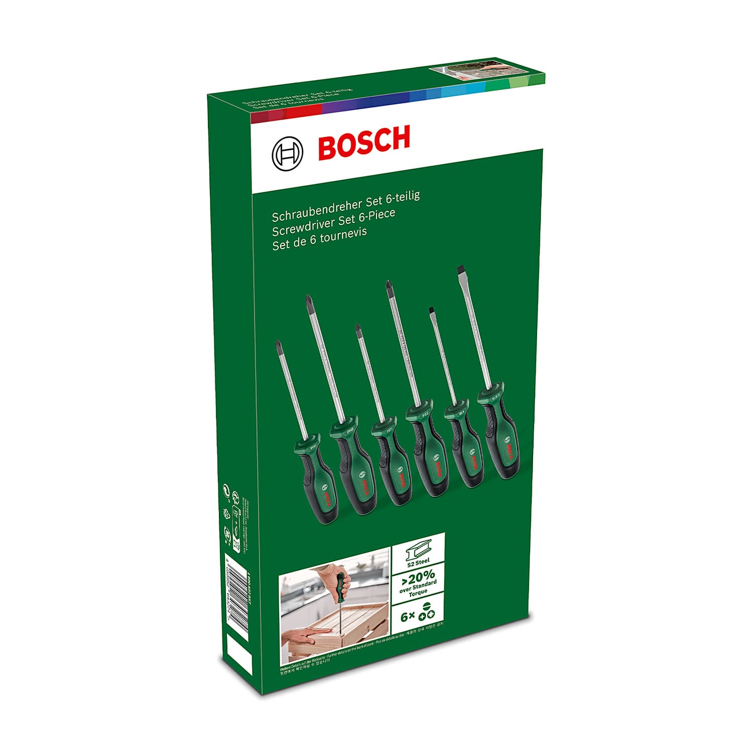 Bosch 6 Pcs Mix Screwdriver Set, 1 600 A02 BX7