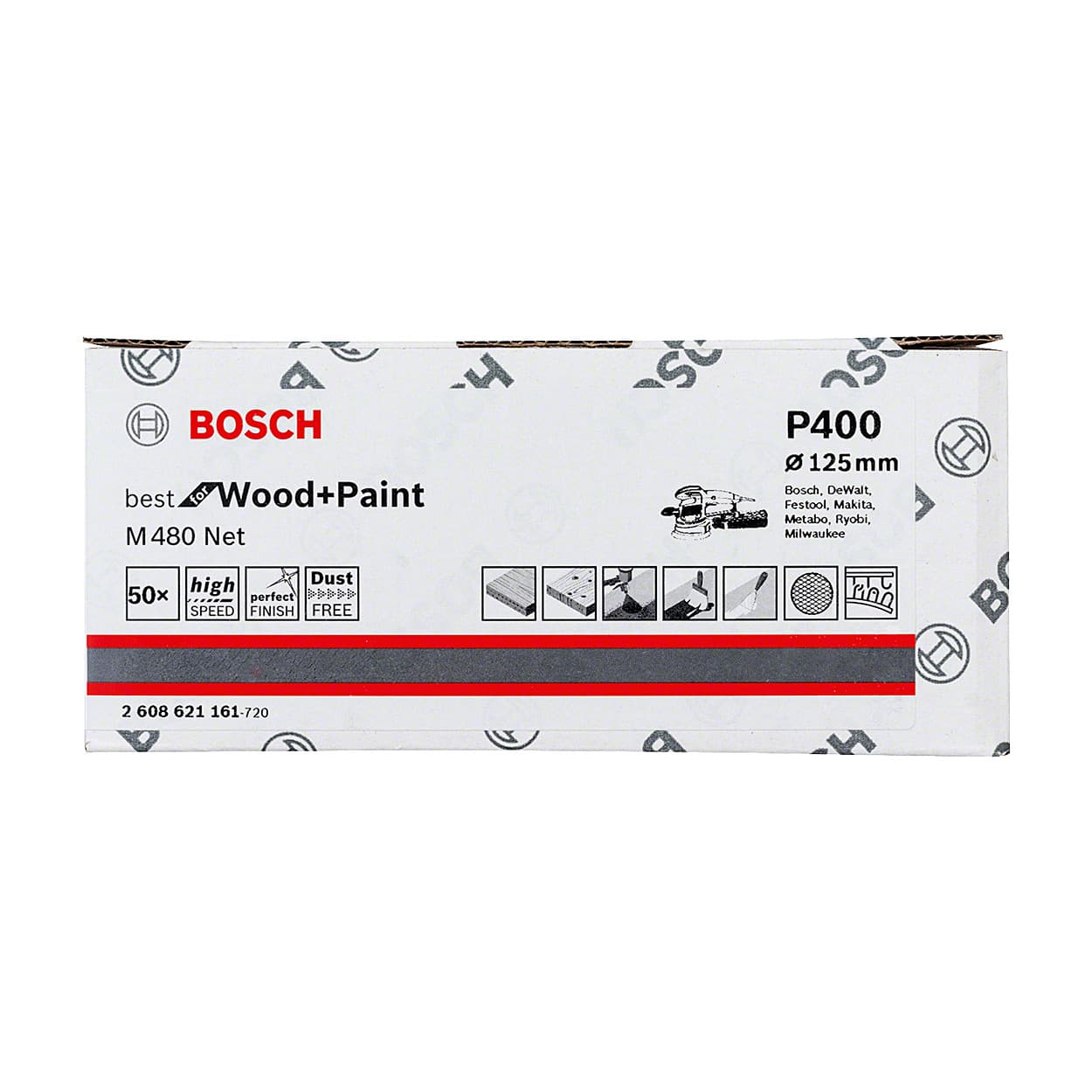 Bosch NET 125 mm / 400 Grit (Pack of 50 Pcs), 2 608 621 161