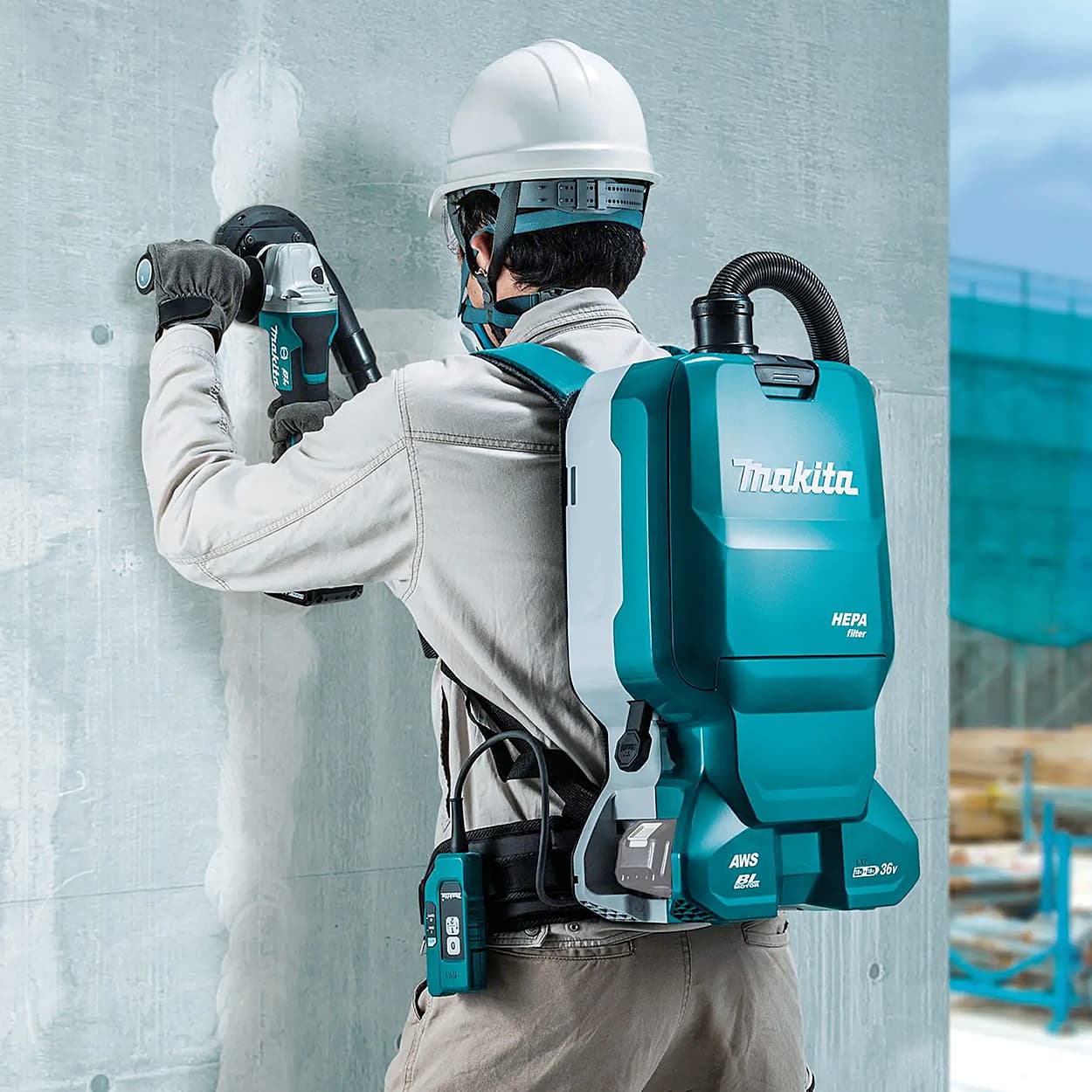 Makita 18V X 2 (36V) LXT BL AWS HEPA Cordless Backpack Vacuum Cleaner (Bare Tool), DVC665Z