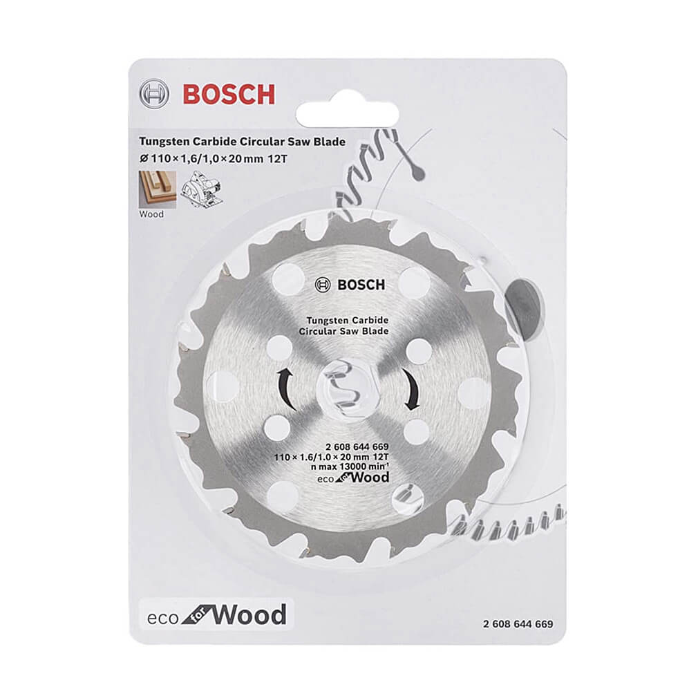 Bosch 110 mm CoolteQ Circular Saw Blade Eco for Wood (12 Teeth), 2 608 644 669