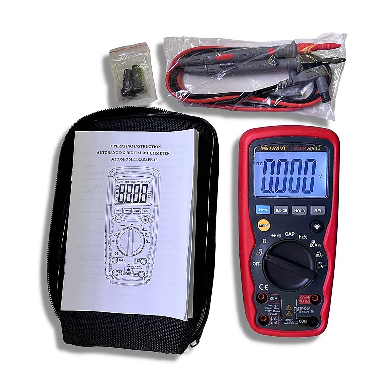 Metravi 3-3/4 Digits / 1000V Fully-Protected Digital Multimeter, Metrasafe-13