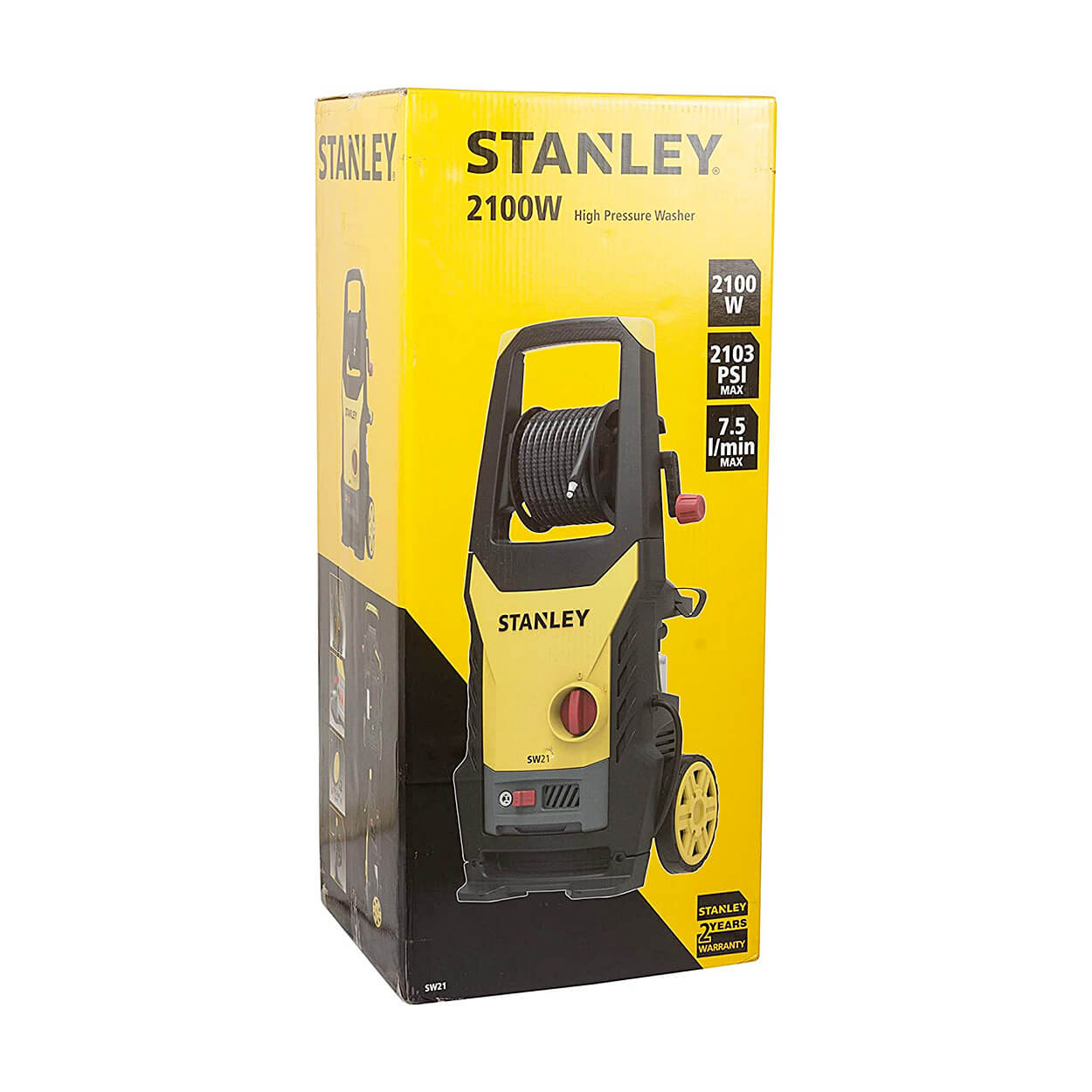 Stanley 2100W 145 Bar, 450 L/hr Flow Rate Industrial Grade Pressure Washer With Induction Motor, SW21-B1