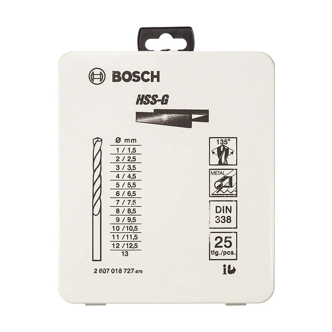 Bosch 25 Pcs HSS-Tin Metal Drill Bit Set, 2 607 018 727