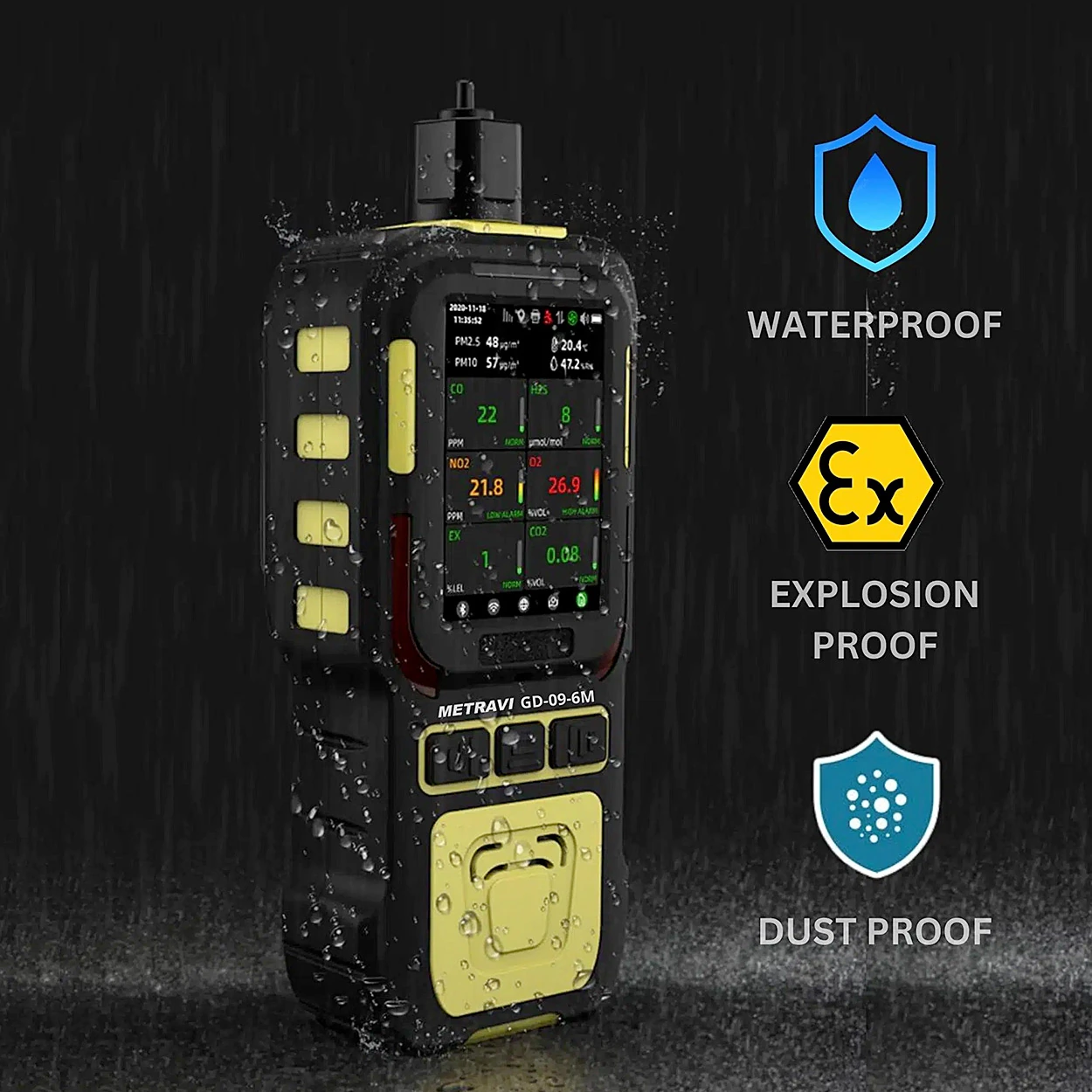 Metravi Six-In-One Multi Gas Detector With Built-In Pump, GD-09-6M