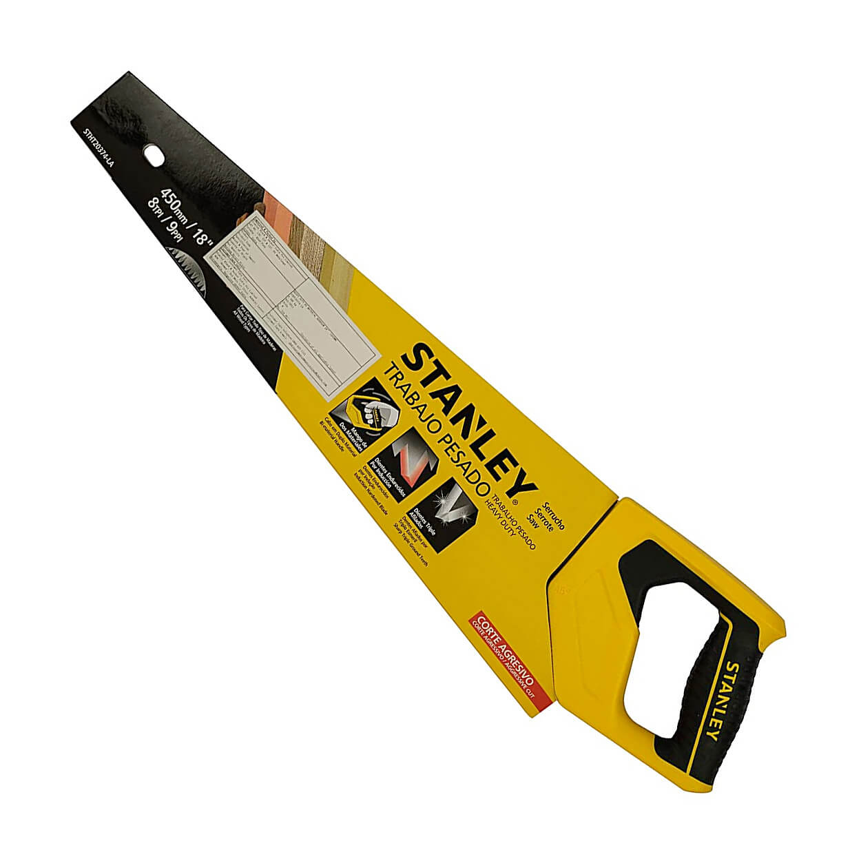 Stanley 450 mm / 18 Inch Heavy Duty Bi-Material Handsaw, STHT20374-LA