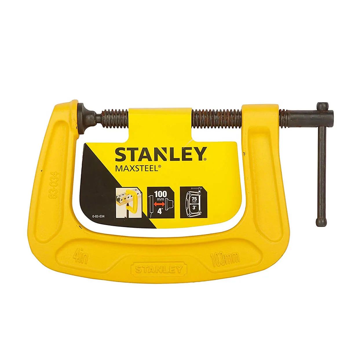 Stanley 100 mm / 4 Inch MaxSteel G-Clamp, 0-83-034