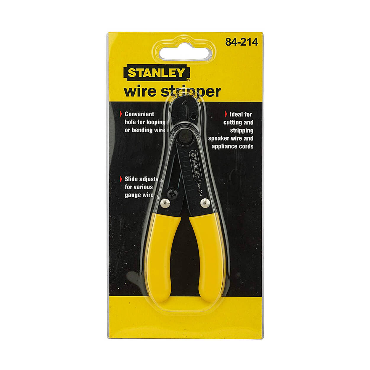 Stanley 5-1/4 inch / 130 mm Wire Stripper (Black and Yellow), 84-214-22
