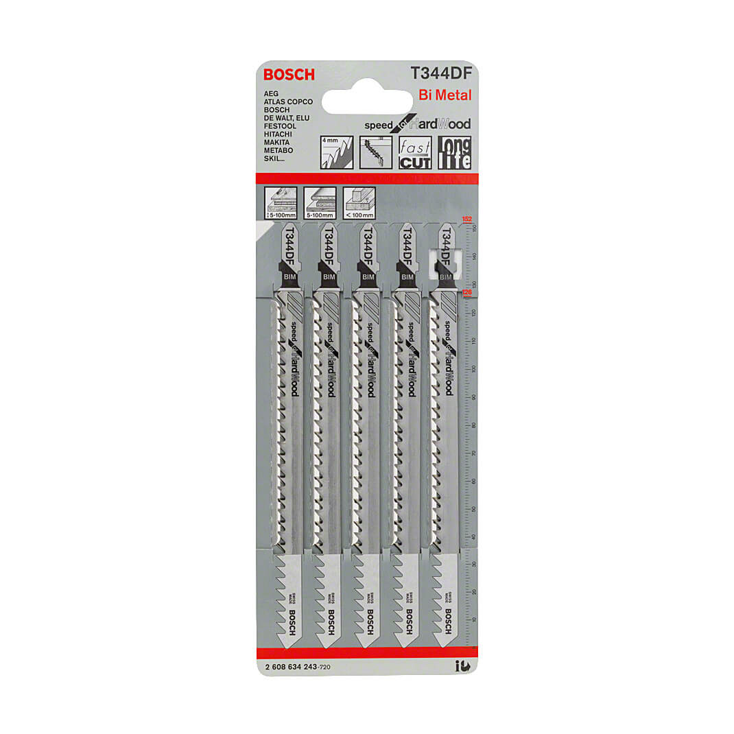 Bosch 152 mm Jigsaw Blades Speed for Hard Wood (T 344 DF), 2 608 634 243