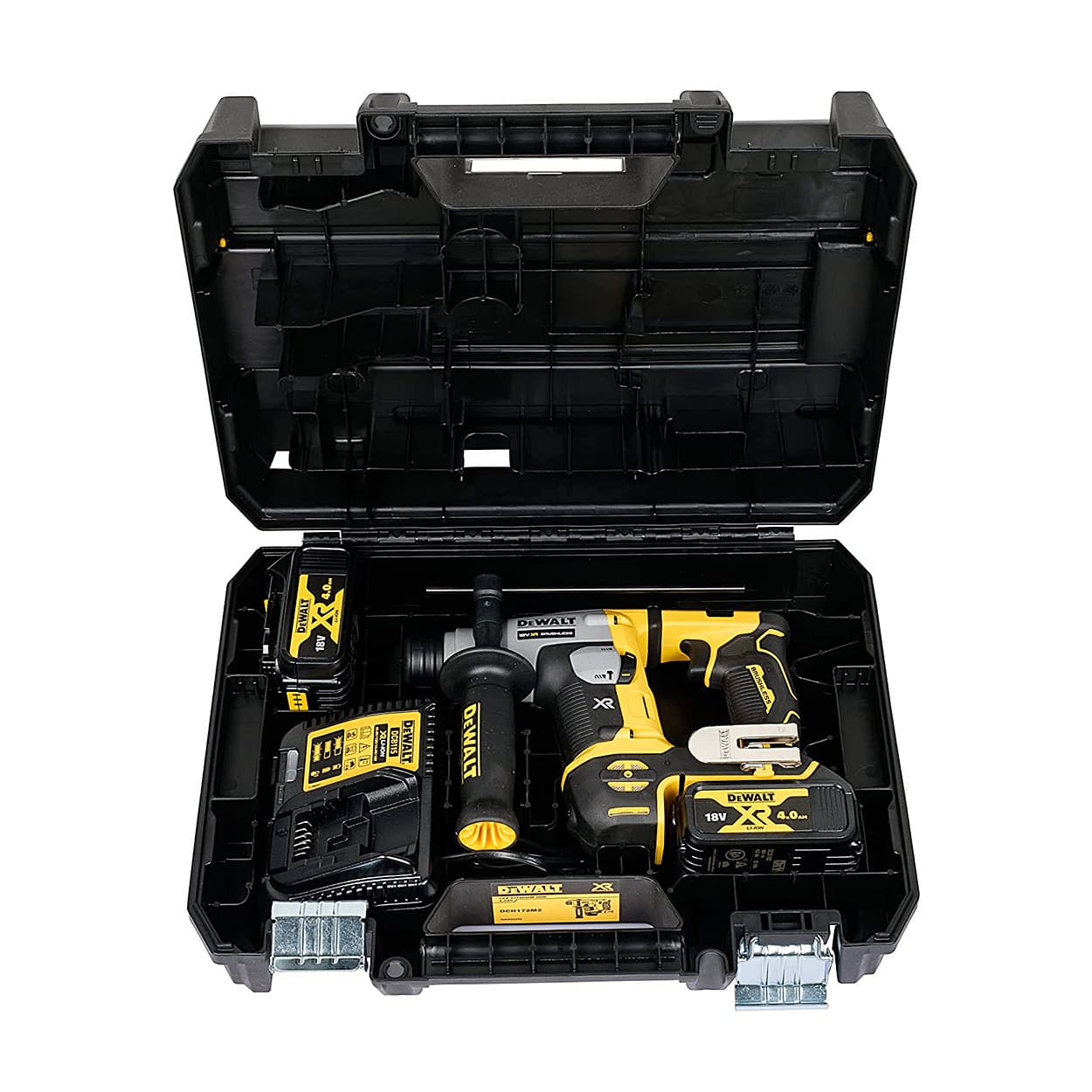 Dewalt 18V / 4.0 Ah Li-ion 2 Mode SDS - Plus Cordless Compact Brushless Hammer With 2x4.0 Ah Batteries & Charger, DCH172M2-IN