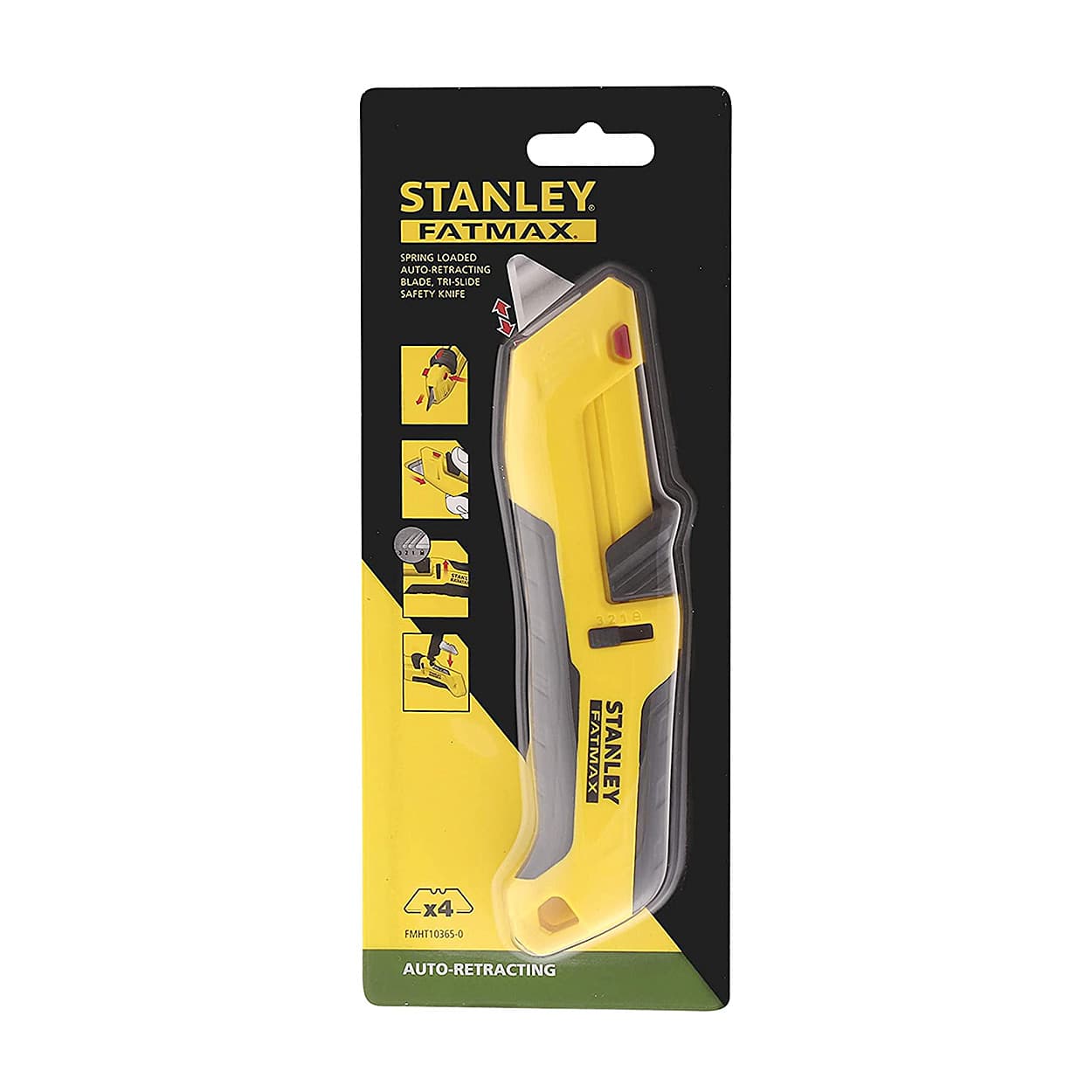 Stanley 175 mm FatMax Auto-Retract Tri-Slide Safety Knife, FMHT10365-0