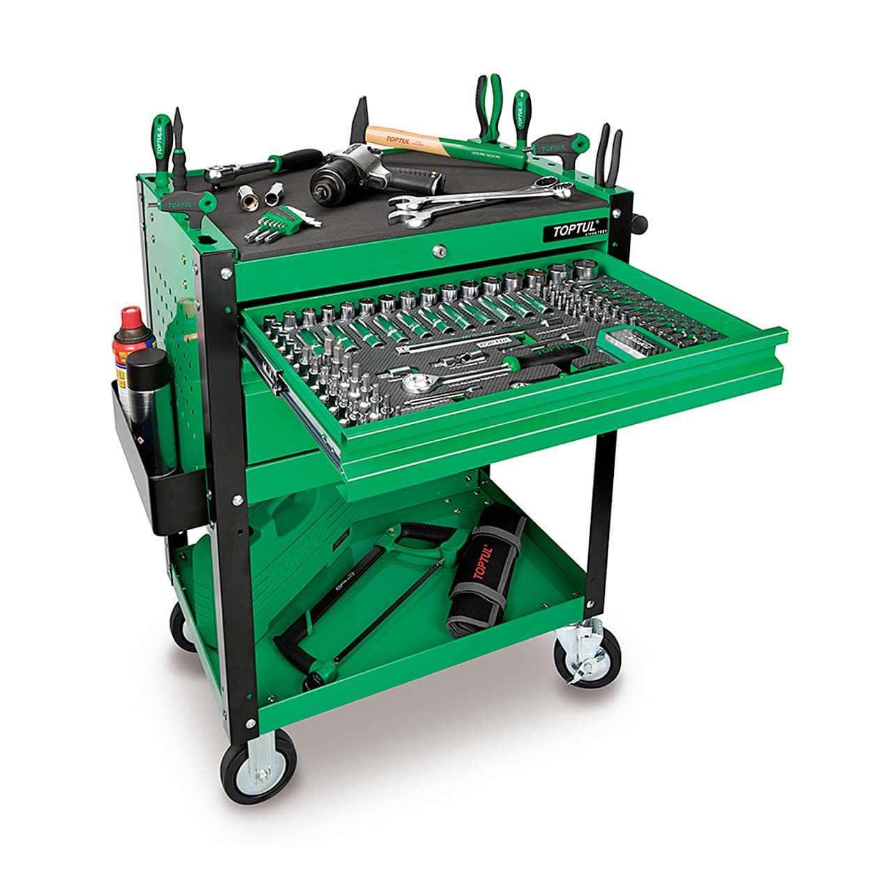 Toptul 695 x 460 x 770 mm 2 Drawer Service Cart, TCAD0206