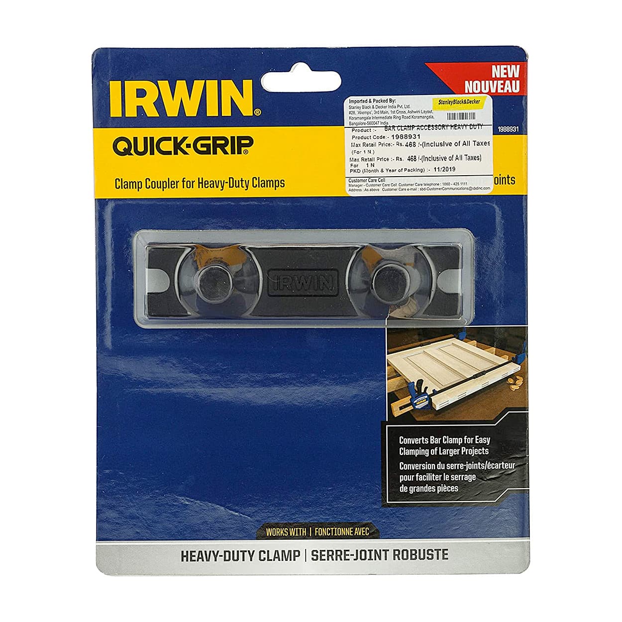 Irwin Quick Grip Heavy Duty Clamp Coupler, 1988931