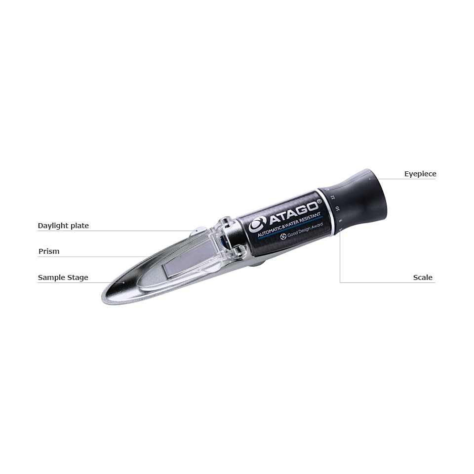 Atago 0 - 100% Salinity Hand-held Refractometer with Manual Temperature Compensation, MASTER-S/MillM