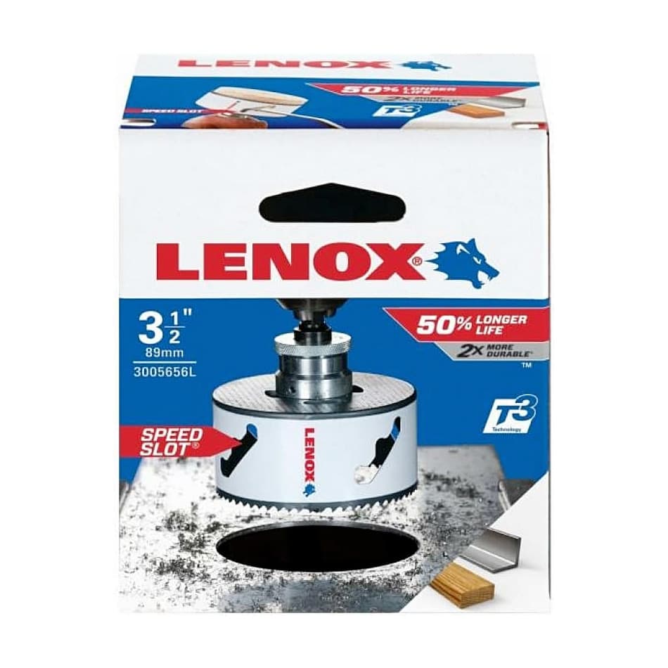 Lenox 89 mm / 3-1/2 inch Bi-Metal Speed Slot Hole Saw With T3 Technology, 3005656L