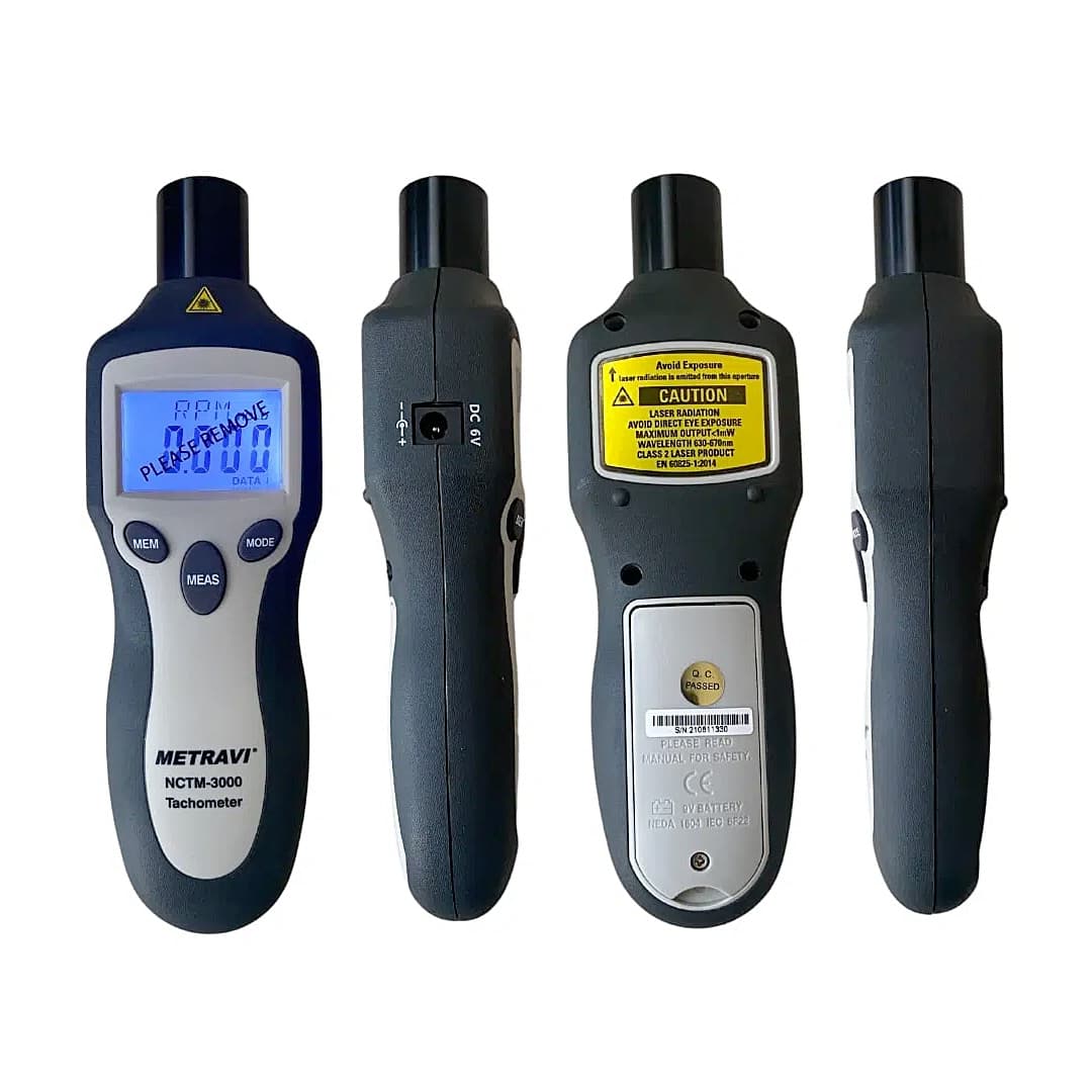 Metravi 2 - 20000 / 200000 RPM Digital Contact & Non-Contact Tachometer, NCTM-3000