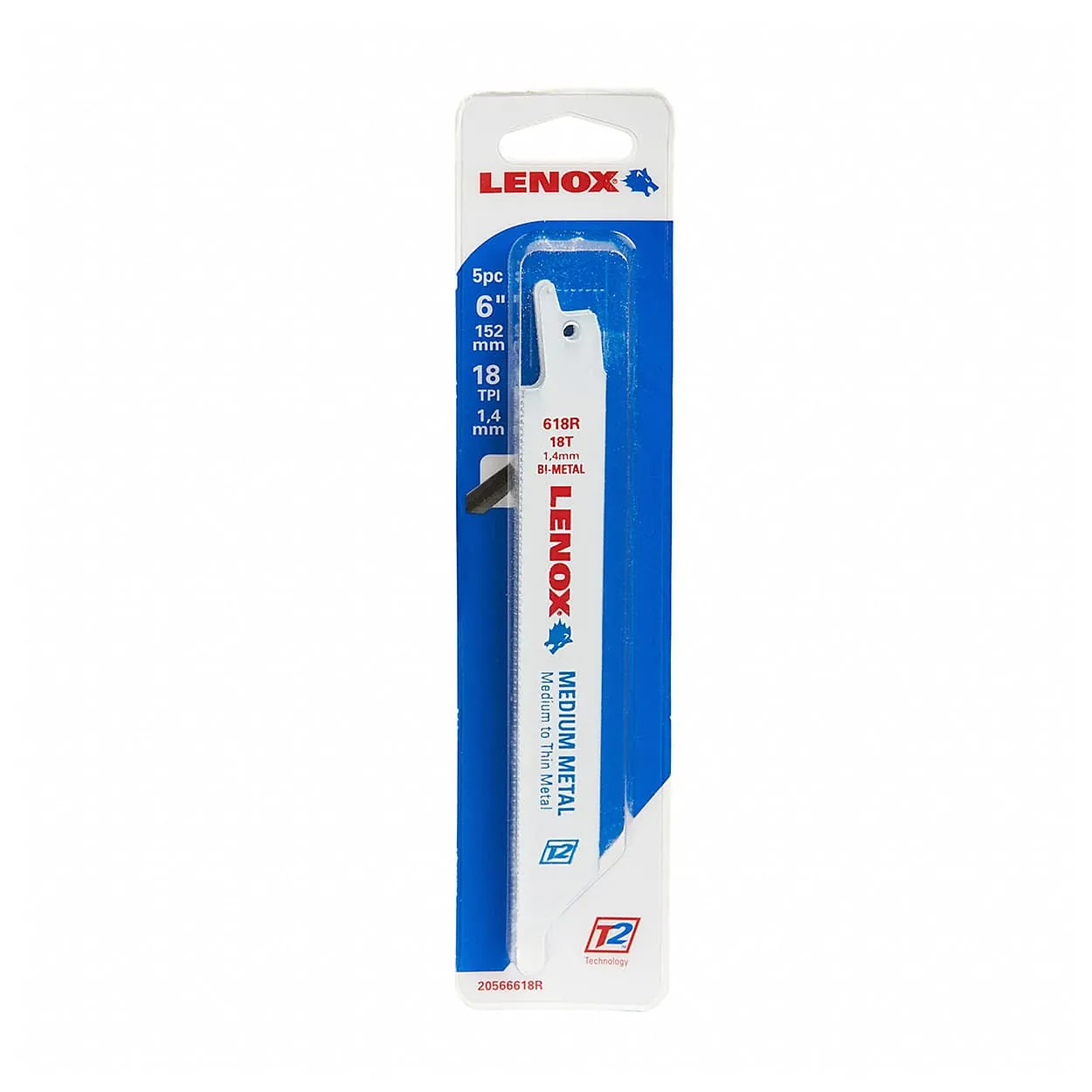 Lenox 152 mm / 6 Inch Metal Cutting Reciprocating Saw Blades (18 TPI) (Pack of 5 Pcs), 20566618R