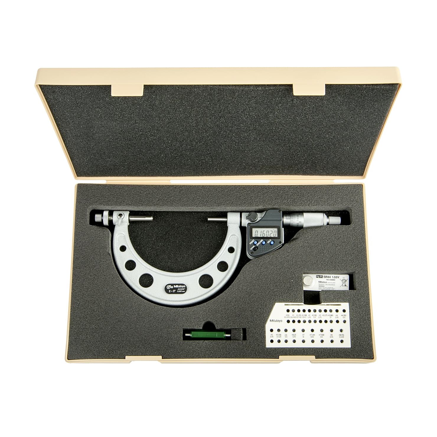 Mitutoyo 3 inch / 75 mm Digital Gear Tooth Micrometer (IP65), 324-353-30