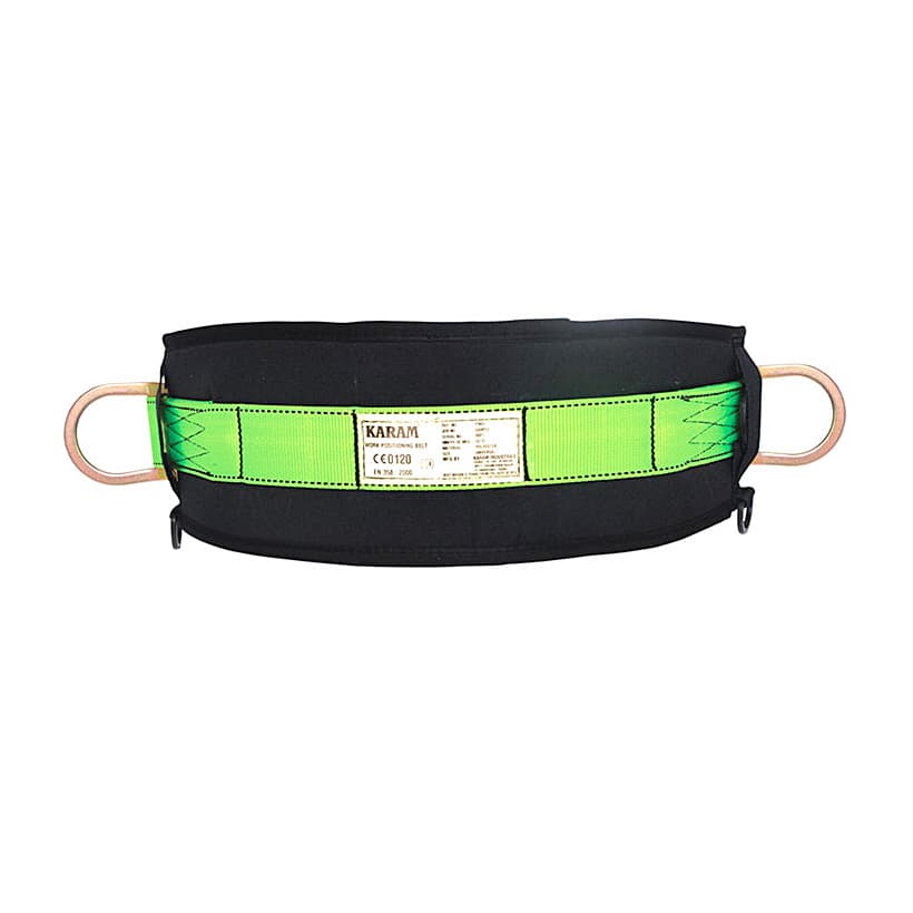 Karam Work Positioning Waist Belt With Narrow Back Rest Without Tool Holding Webbing Loops, PN 03