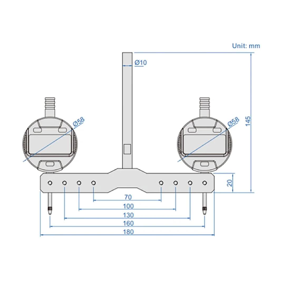 Insize 12.7 mm / 0.5 inch Vertical Milling Machine Perpendicularity Measuring Gauge, 2258-101