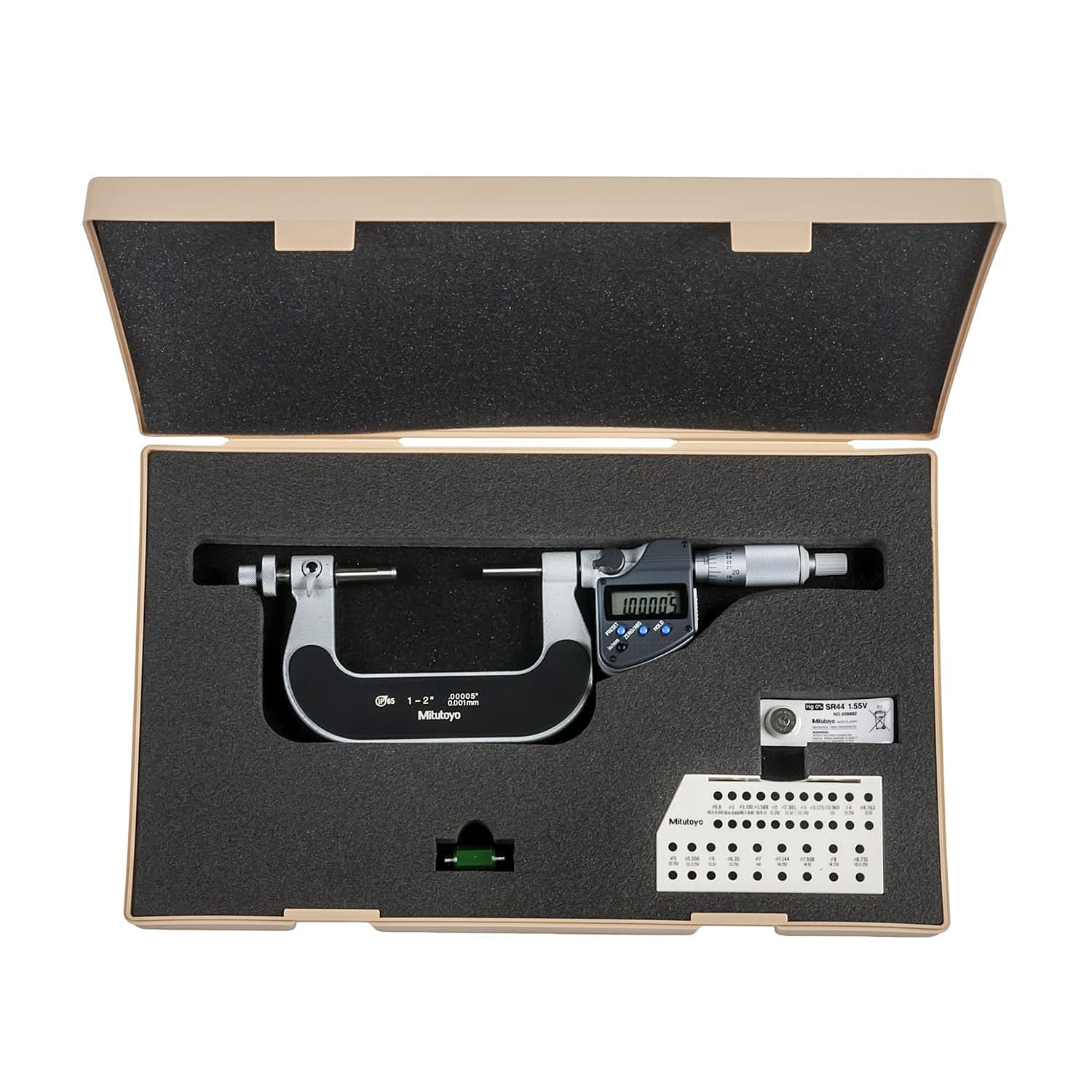 Mitutoyo 2 inch / 50 mm Digital Gear Tooth Micrometer (IP65), 324-352-30