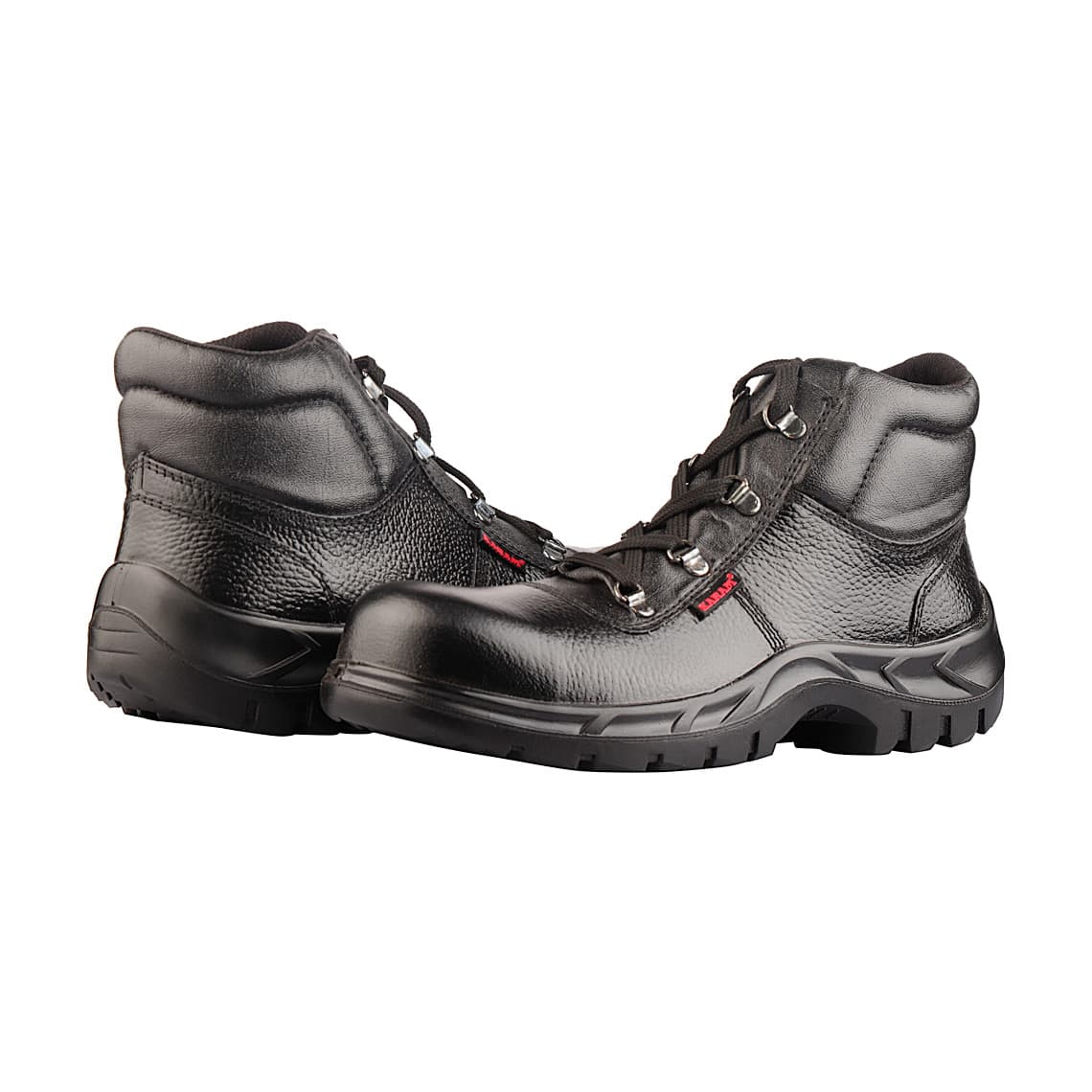Karam Men's Ankle Height Leather Safety Shoe - Fibre Toe (Black), FS26BL