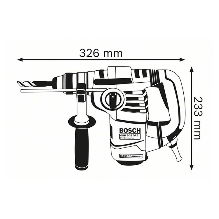 Bosch 800W Professional Rotary Hammer with SDS Plus, GBH 3-28 DRE