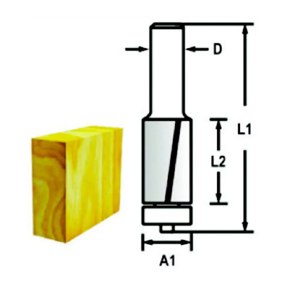 Makita 6.00 mm Router Bit (Flush Trim Bit 2 Flute), D-47690