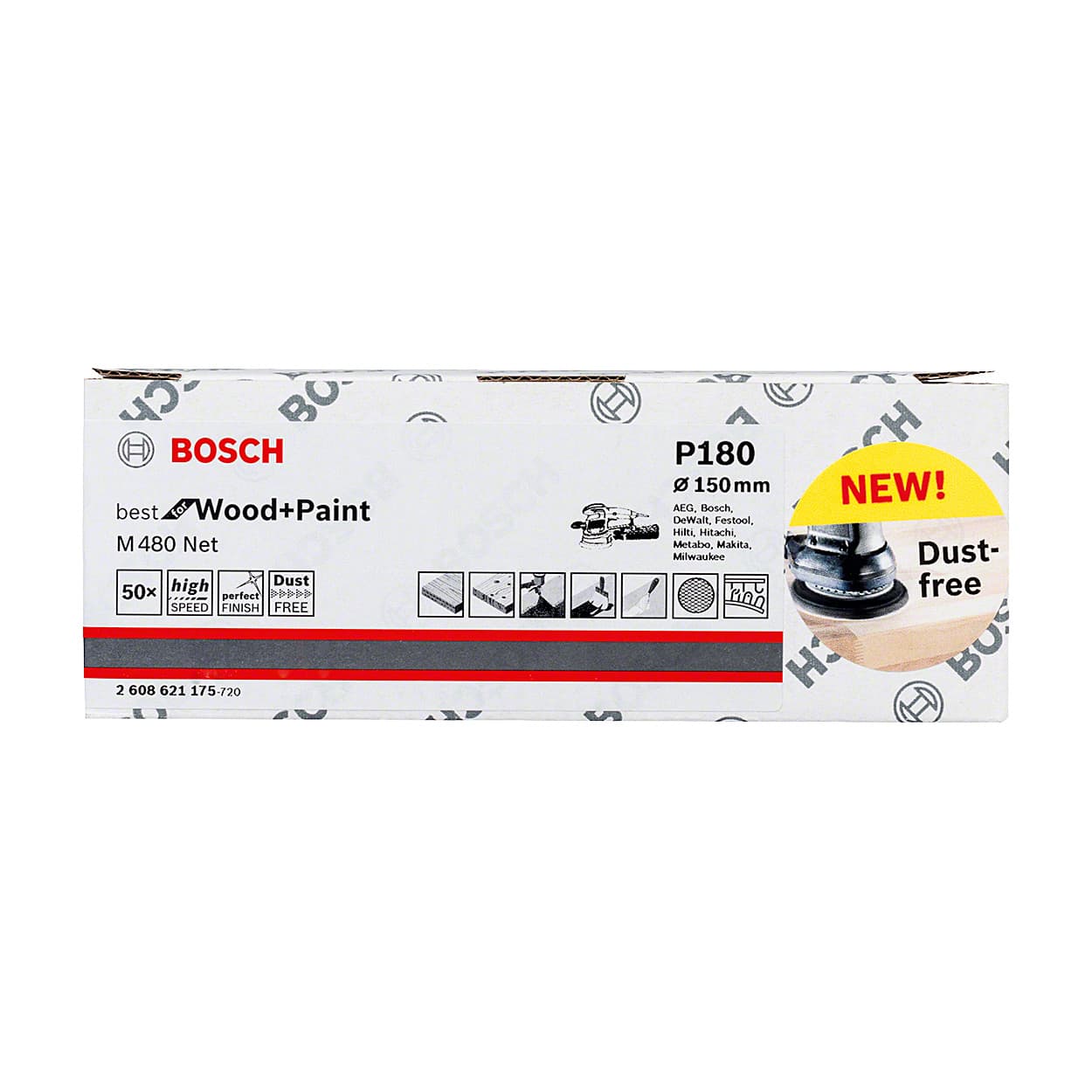 Bosch NET 150 mm / 180 Grit (Pack of 50 Pcs), 2 608 621 175