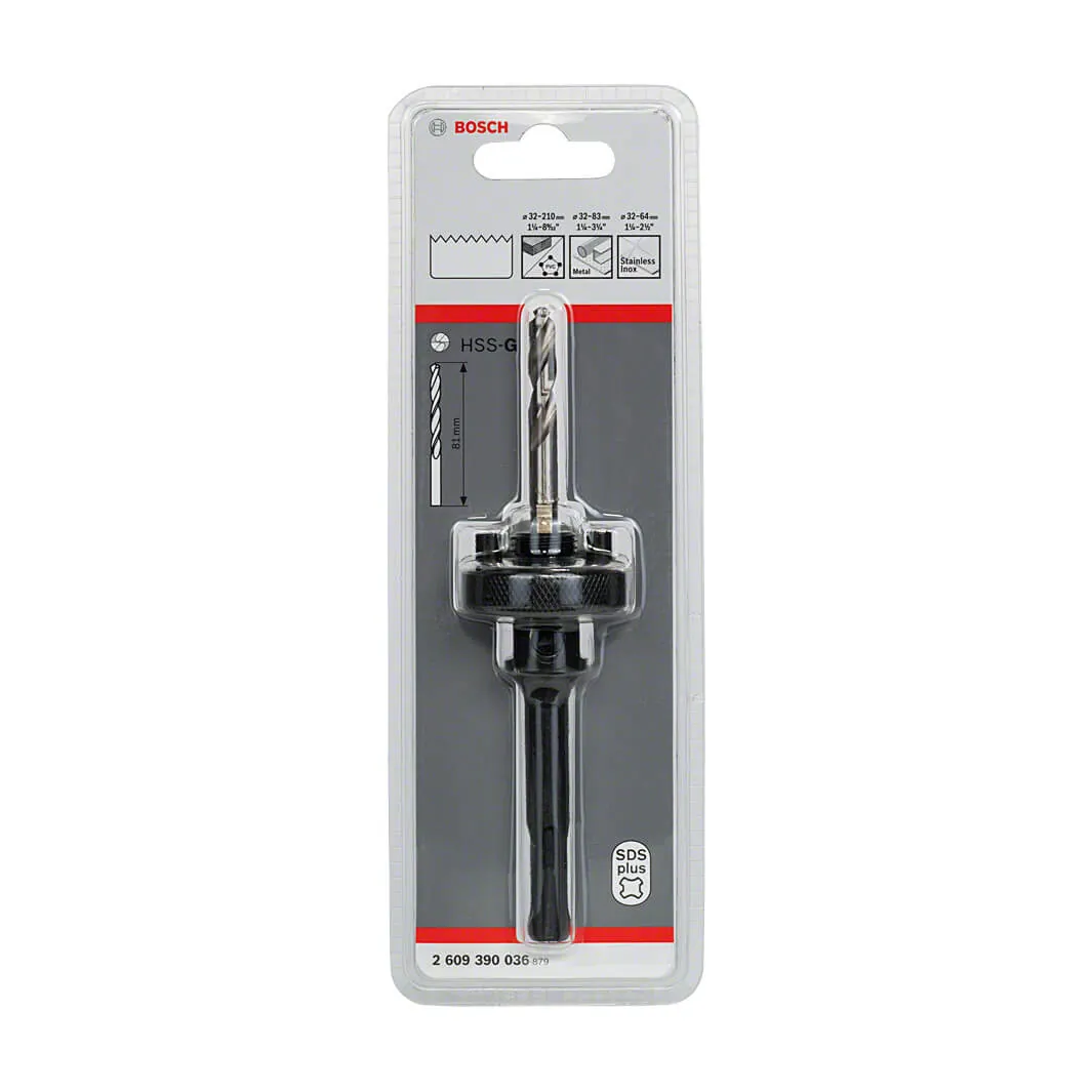 Bosch SDS plus Adapters with 5/8" 18 UNF thread with HSS-G pilot drill bit, 2 609 390 036