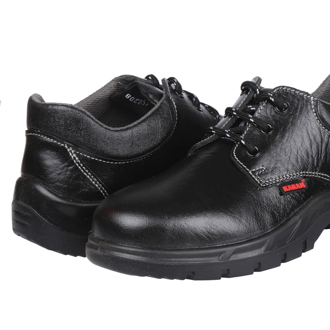 Karam Men's Grain Leather Deluxe Safety Shoe - Fibre Toe (Black), FS02BL