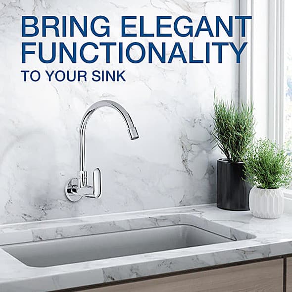 Kohler Kumin Wall Mount Cold Only Kitchen Faucet In Polished Chrome Finish, K-99482IN-4-CP