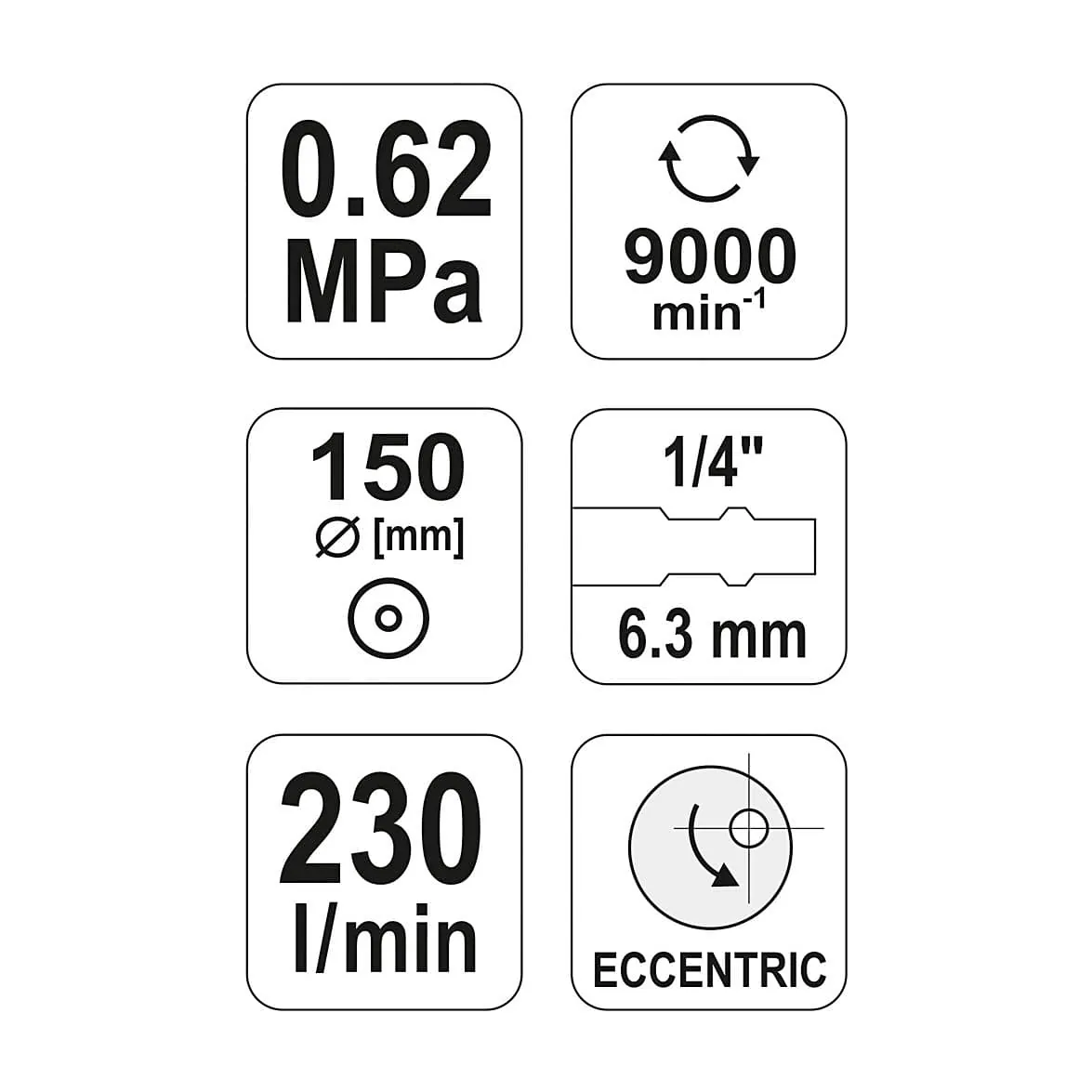 Yato 150 mm / 6 inch Dual Action Sander, YT-0967