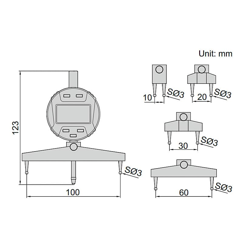 Insize 5-910 mm Digital Radius Gauge (Low Accuracy), 2183