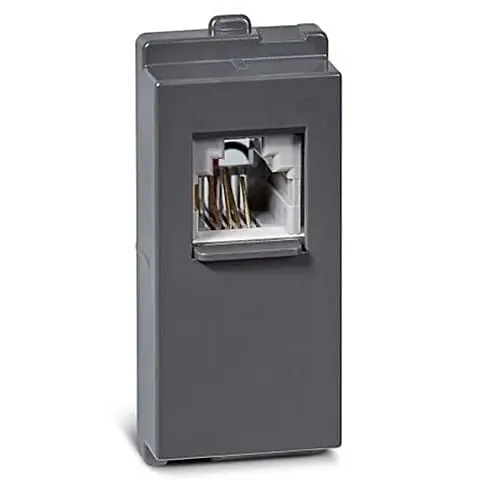 Schneider Electric Opale RJ 11 Telephone Outlet With Shutter - Coke Grey (Pack of 10 Pcs), AAKY4011