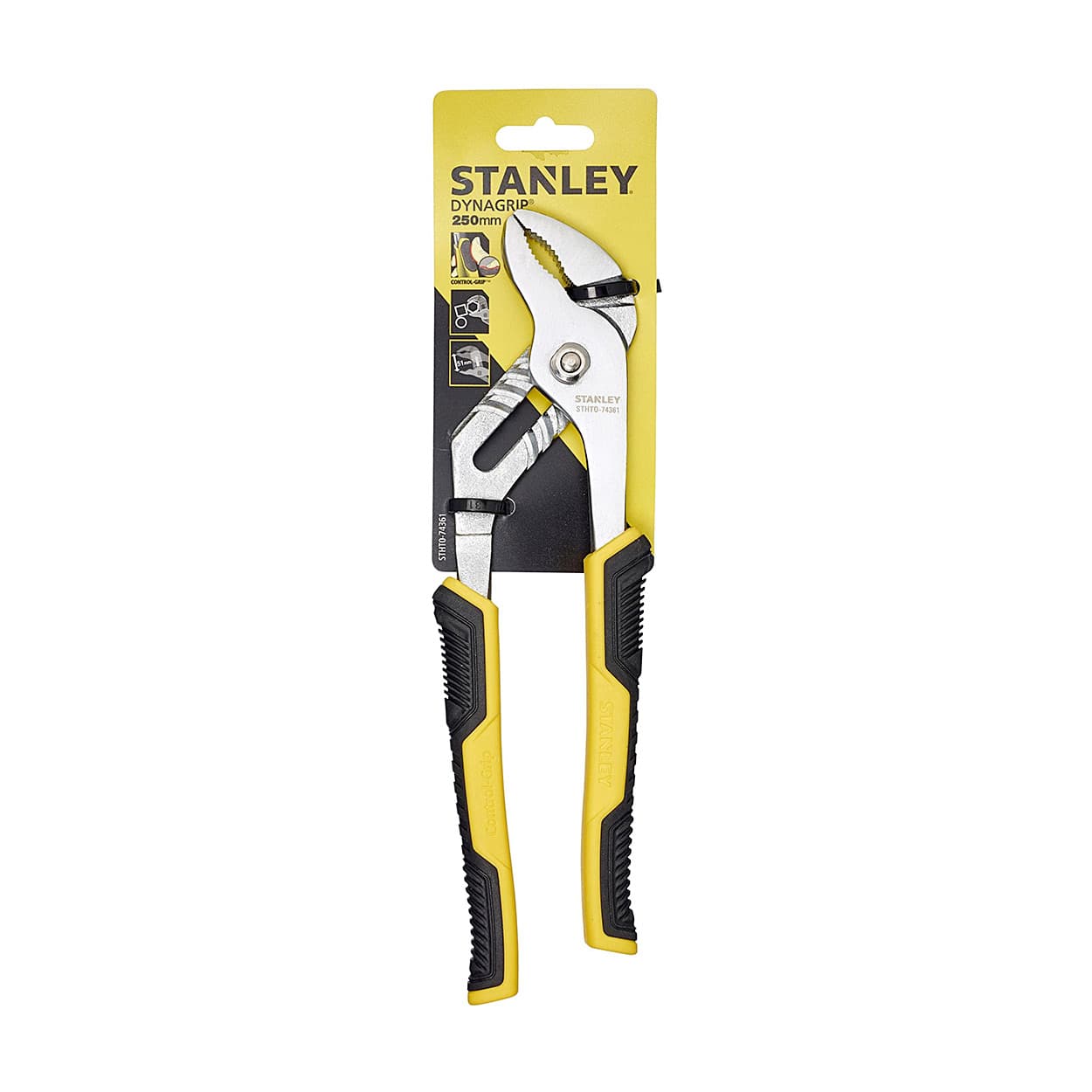 Stanley 10 inch / 250 mm Dynagrip Groove Joint Pliers (Control Grip), STHT0-74361