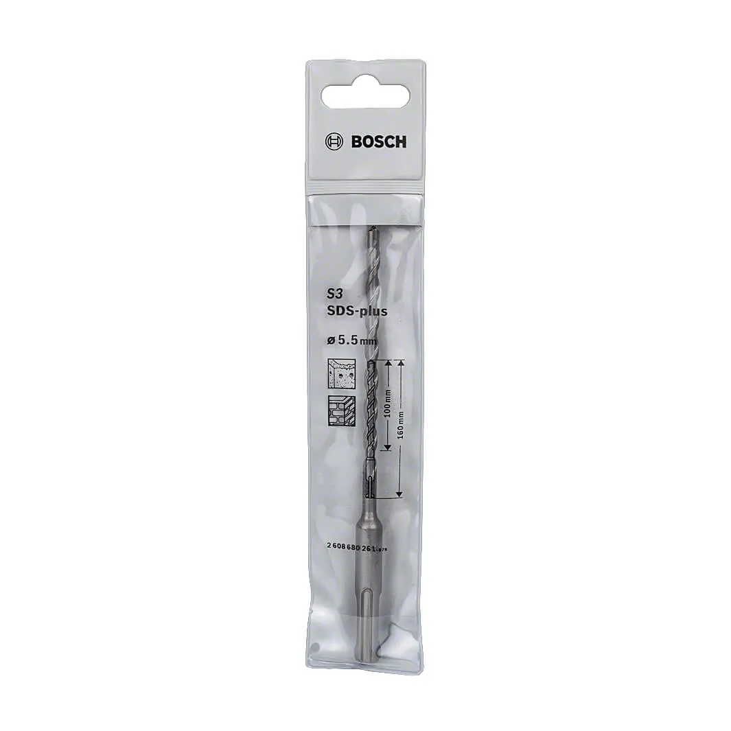 Bosch 5.50 x 160 mm SDS plus-1 Drill Bits, 2 608 680 261