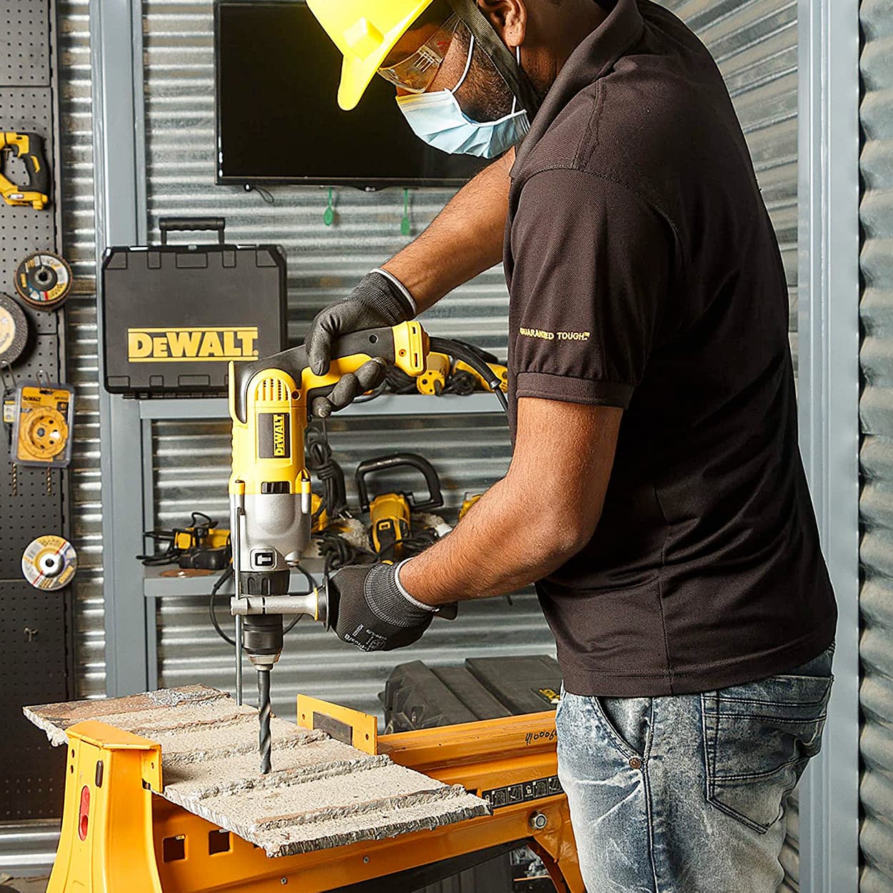 Dewalt 13mm 1100W 2 Speed Pistol Percussion Drill, DWD524KS-GB