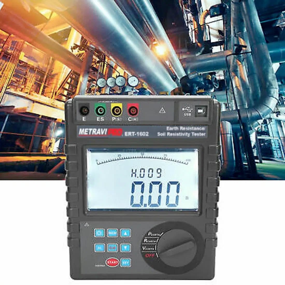 Metravi 0 - 30kOhm Earth Resistance Range Digital Earth Resistance and Soil Resistivity Tester, PRO ERT-1602