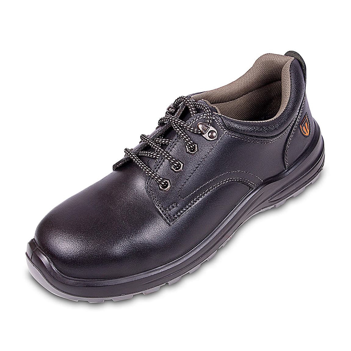 Tagra Low Ankle Double Density Grain Haircell Leather Safety Shoes - Steel Toe (Black), Engine Lo H