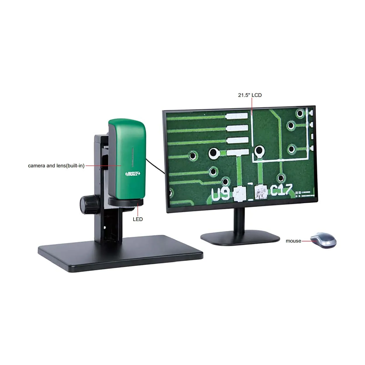 Insize 27.4 - 163X Auto Focus Digital Microscope with Display, 5319-AF290