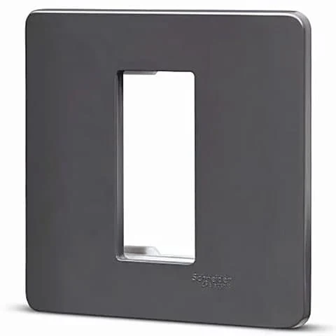 Schneider Electric Zencelo 1 M Grid & 1 Module Cover Frame - Dark Grey (Pack of 10 Pcs), IN8401C(BZ)