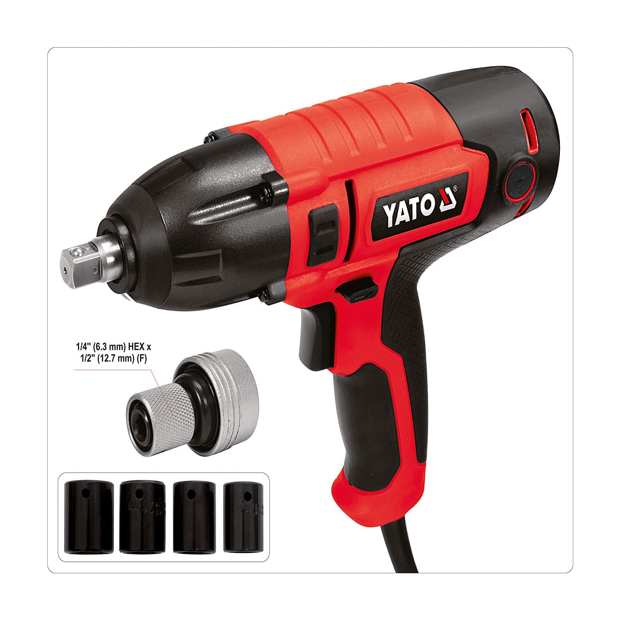 Yato 1/2 Inch 450W / 450 N.m Electric Impact Wrench, YT-82020