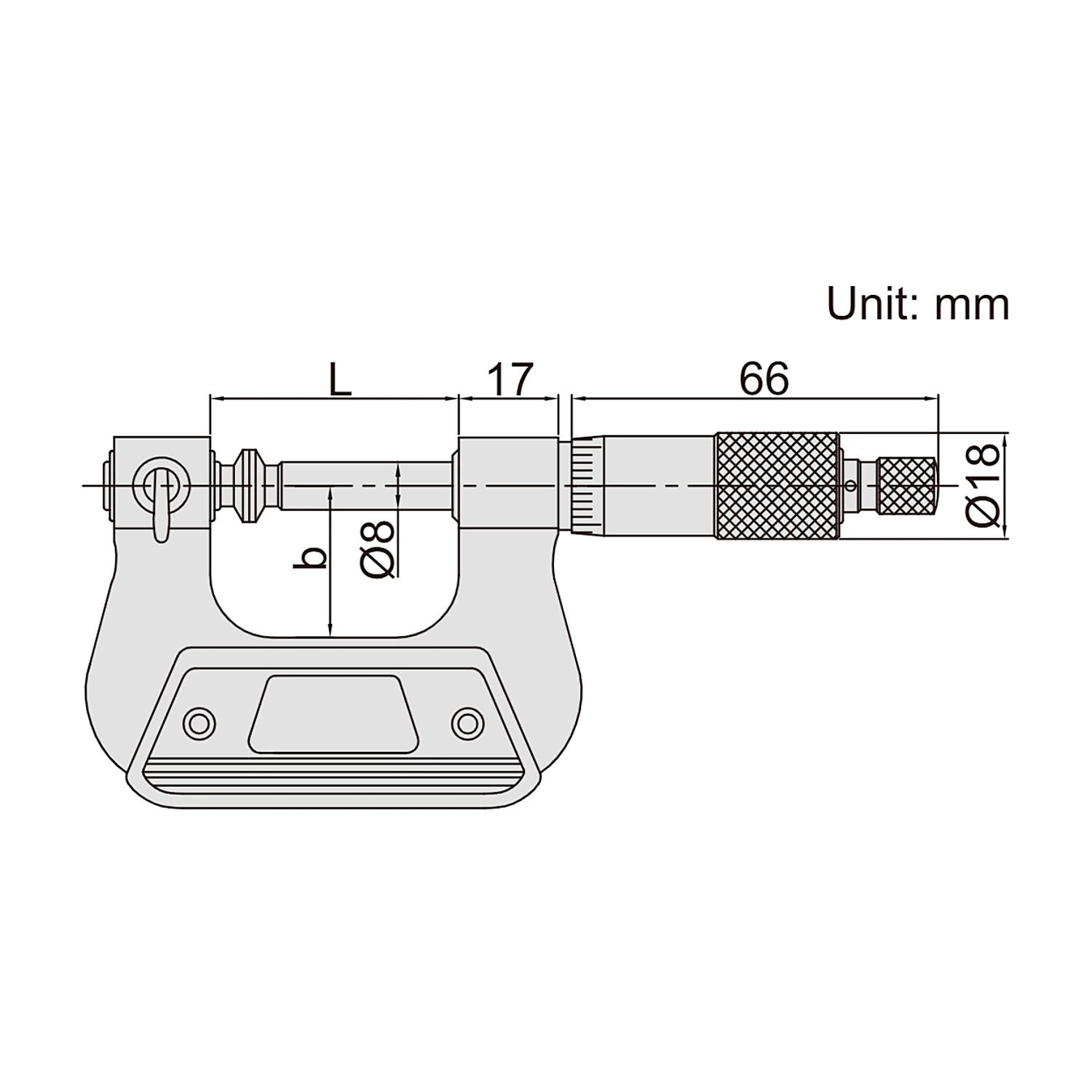 Insize 75 - 100 mm Non-Rotating Spindle Universal Micrometer with Tips, 3280-100A