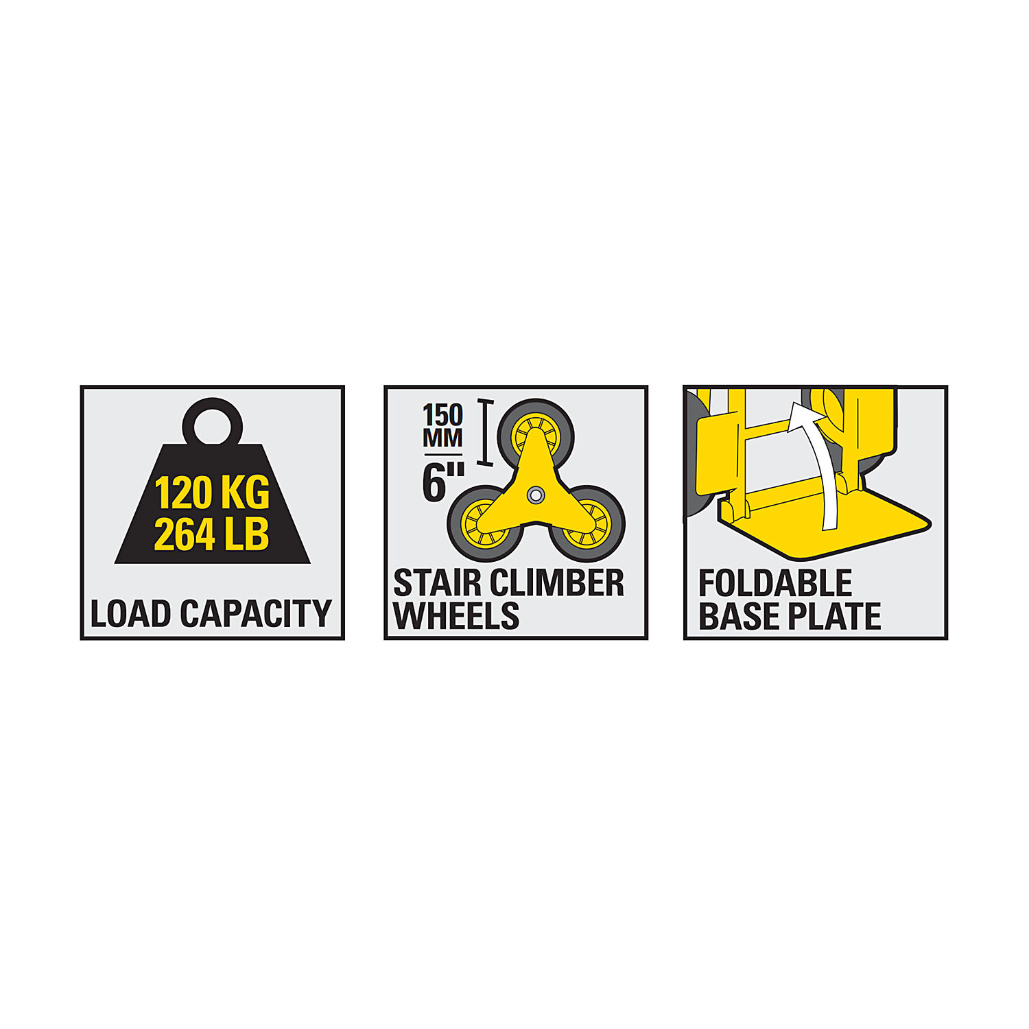 Stanley 120 Kg Load Capacity Folding Steel Hand Truck with Stairclimber, SXWT-FT521