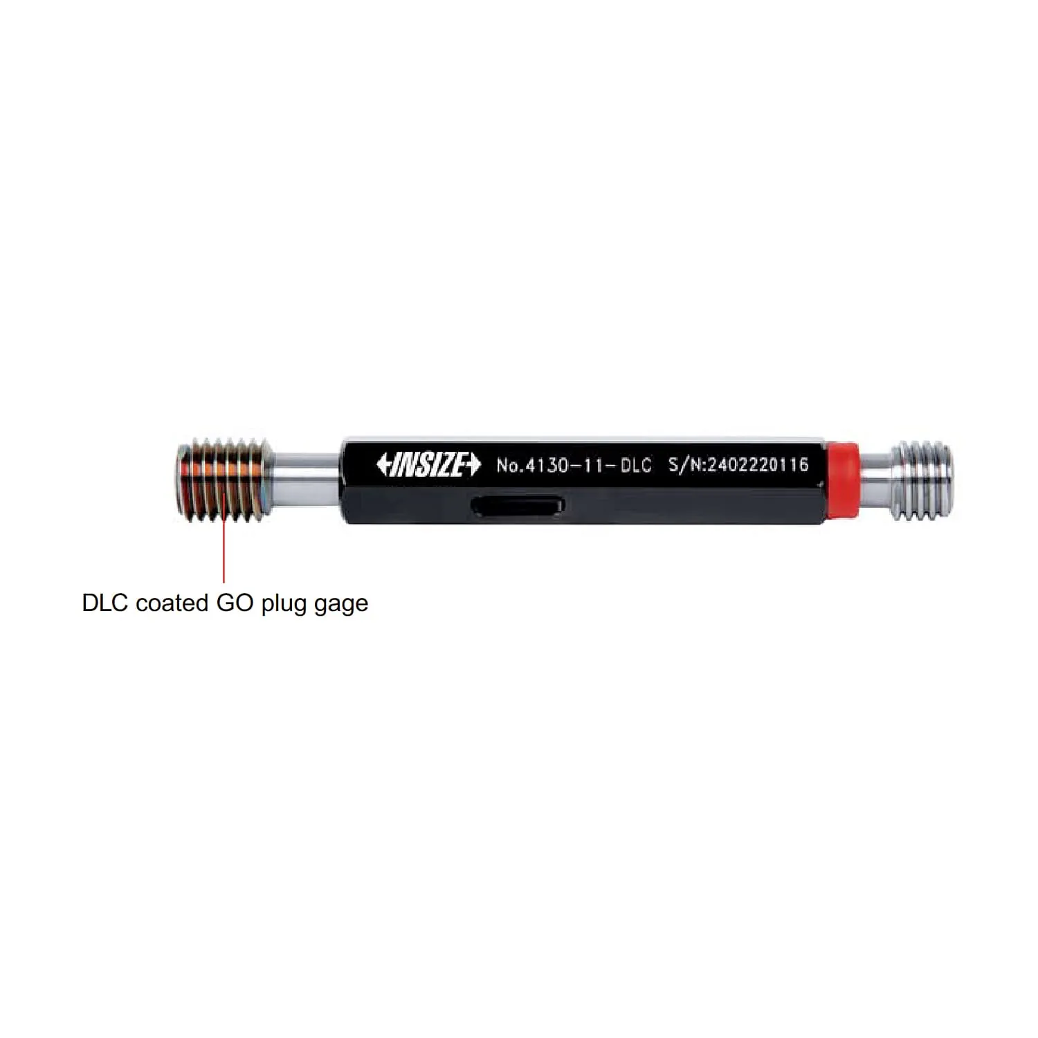 Insize 3/4-16 UNF DLC Coated American Standard Thread Plug Gauge (Go & NoGo), 4131-3B2-DLC