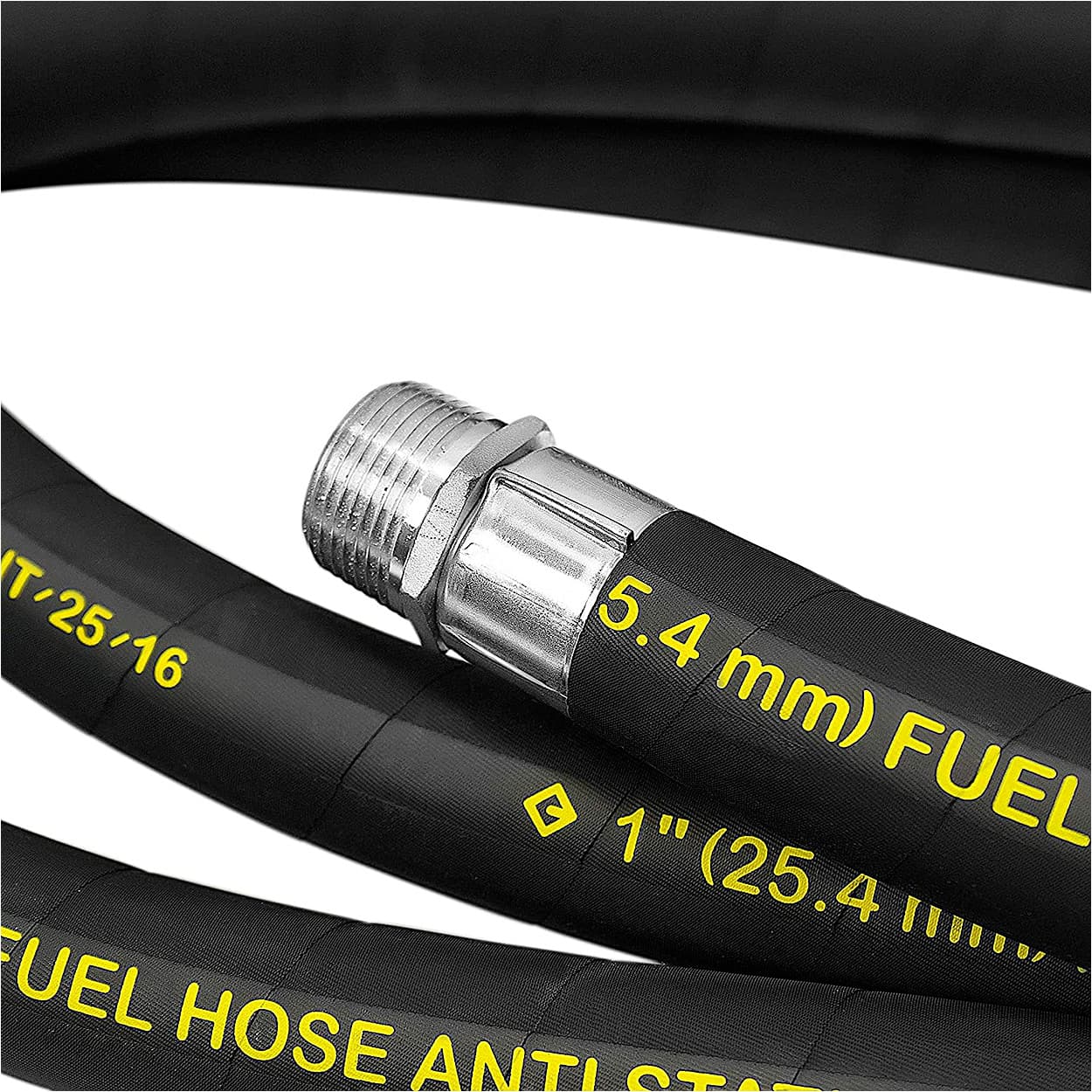 Groz 1 Inch Anti-Static Fuel Dispensing Spare Hose Complete With End Connections, ZSA/HOS/FPM/12/HF