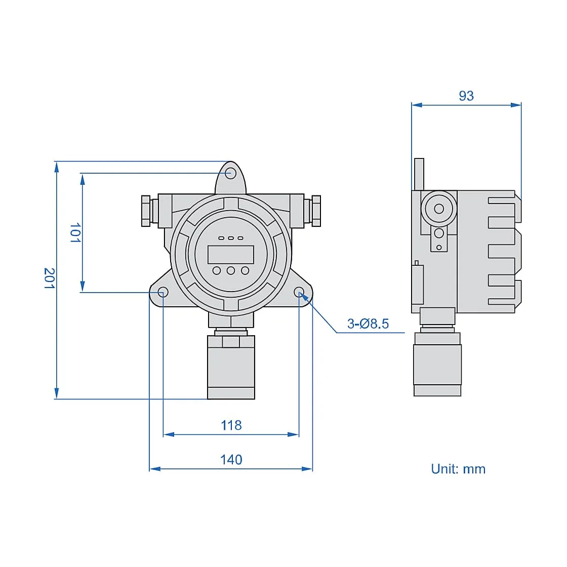 Insize 0 - 100% LEL Gas Detection Transmitter, 0613-SG01