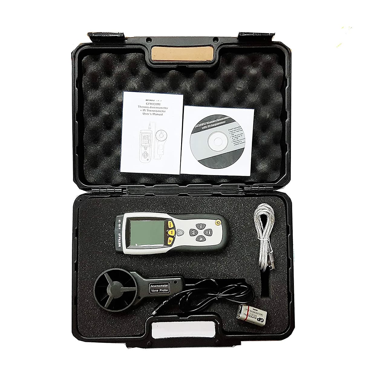 Metravi 30m/Sec Digital Thermo Anemometer With Built In Infra-Red Thermometer, AVM-08
