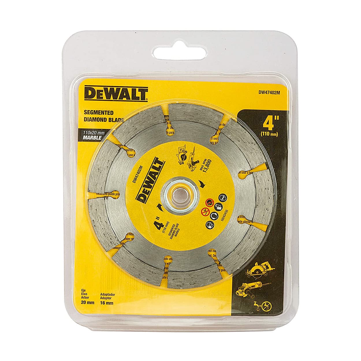 Dewalt 4 inch / 110 mm Segmented Diamond Marble Cutting Blade (Pack of 25 Pcs), DW47402MB25-IN